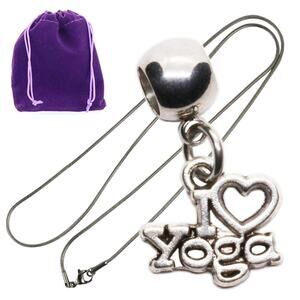 Yoga Accessories Silver Tone Pendant Necklace for Yoga Gifts for Women